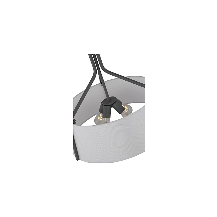 Nuvo 60-7668 Livingston; 4 Light Pendant; Medium Base; 60 Watt; Putty Gray Finish; White Linen Fabric Shade