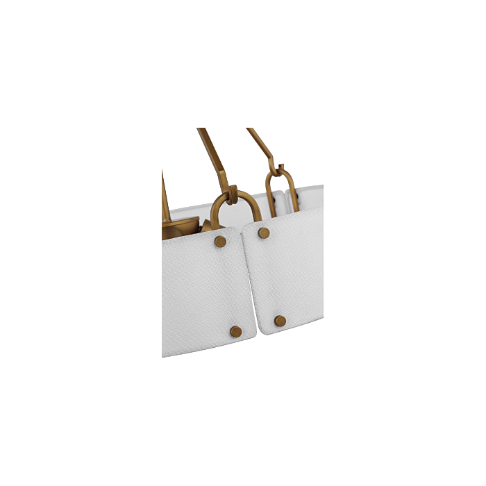 Nuvo 60-7691 Halter; 4 Light Pendant; Medium Base; 60 Watt;Natural Brass Finish; White Fabric Shade