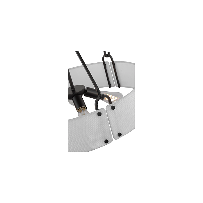 Nuvo 60-7692 Halter; 4 Light Pendant; Medium Base; 60 Watt; Matte Black Finish; White Fabric Shade