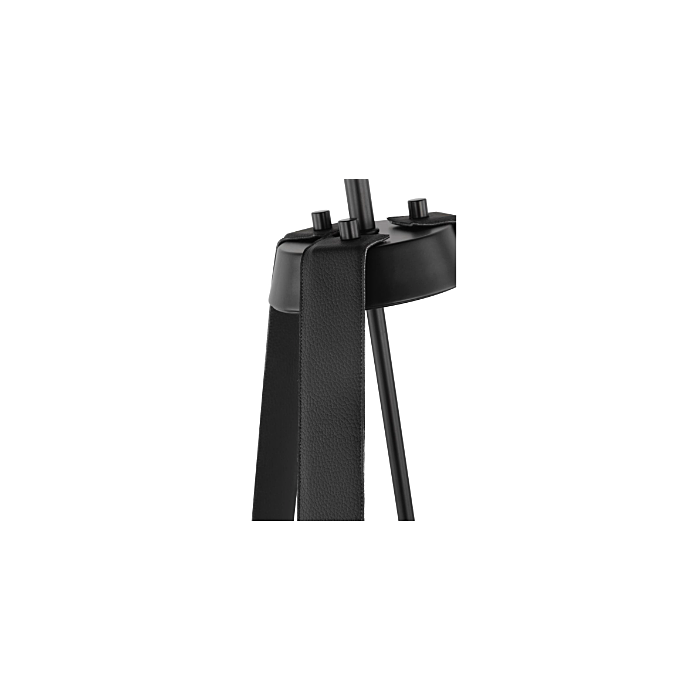 Nuvo 60-7696 Brewster; 3 Light Pendant; Black Finish; Faux Leather Wrapped Straps; White Textile Shade
