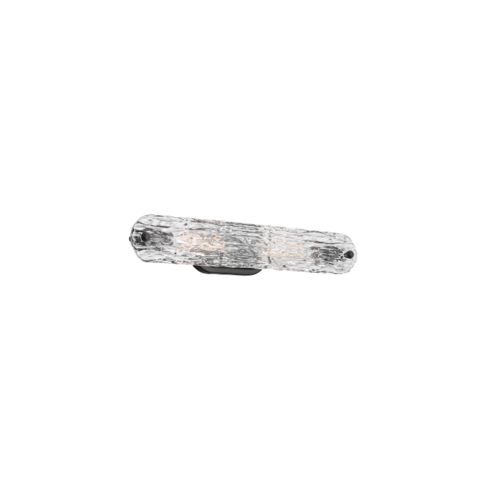 Nuvo 60-7812 Glacier; 2 Light Vanity; Medium Base; 60 Watt; Matte Black Finish; Ice Glass