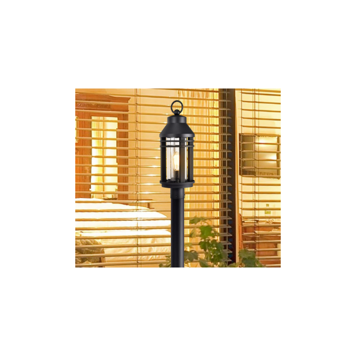 Nuvo 60-8105 Wilton; 1 Light Post Top; Matte Black with Clear Seeded Glass