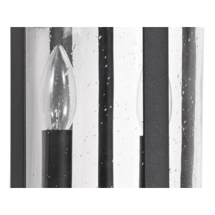 Nuvo 60-8113 Broadstone; 2 Light Large Wall Lantern; Matte Black with Clear Seeded Glass