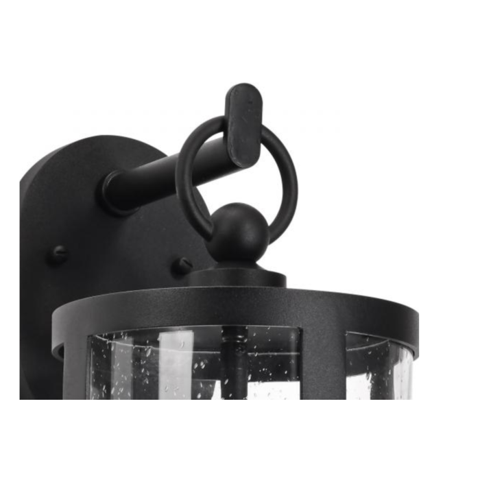 Nuvo 60-8113 Broadstone; 2 Light Large Wall Lantern; Matte Black with Clear Seeded Glass