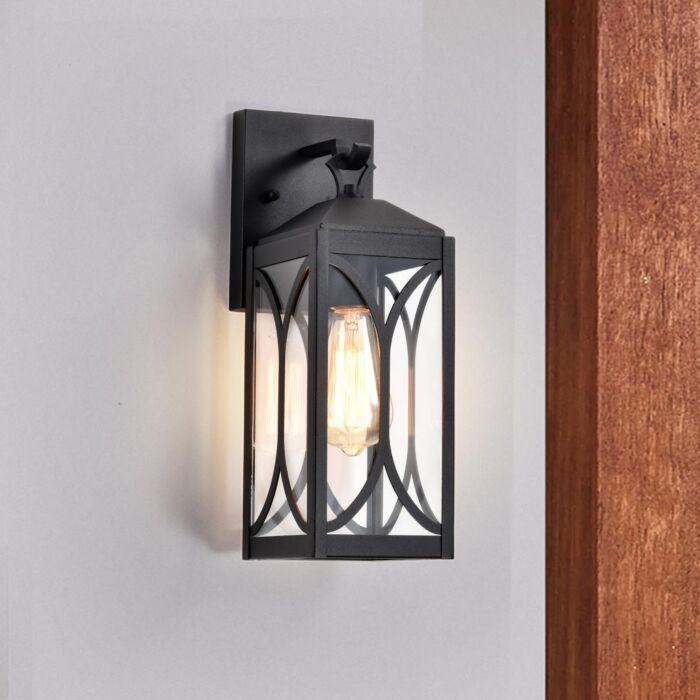 Nuvo 60-8123 Oaklyn; 1 Light Large Wall Lantern; Matte Black with Clear Glass