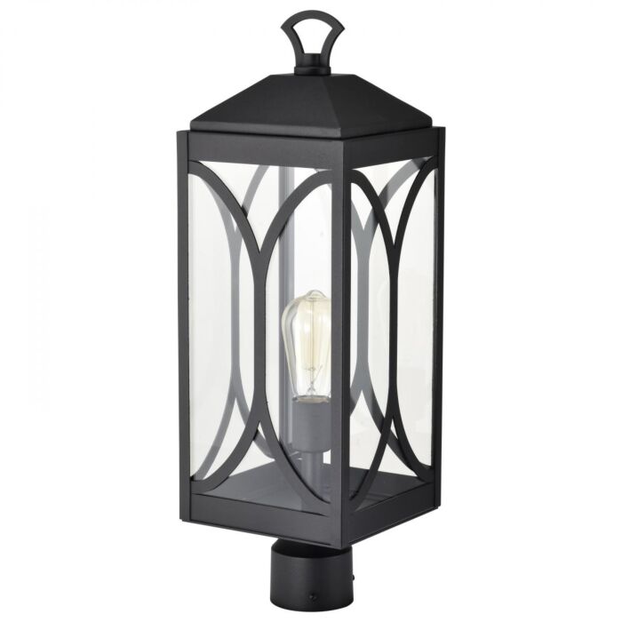 Nuvo 60-8124 Oaklyn; 1 Light Post Top; Matte Black with Clear Glass