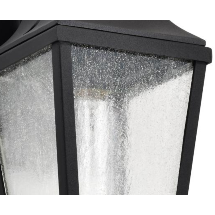 Nuvo 60-8132 Lawrence; 1 Light Medium Wall Lantern; Matte Black with Clear Seeded Glass