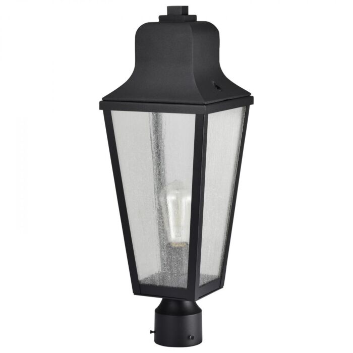 Nuvo 60-8134 Lawrence; 1 Light Post Top; Matte Black with Clear Seeded Glass