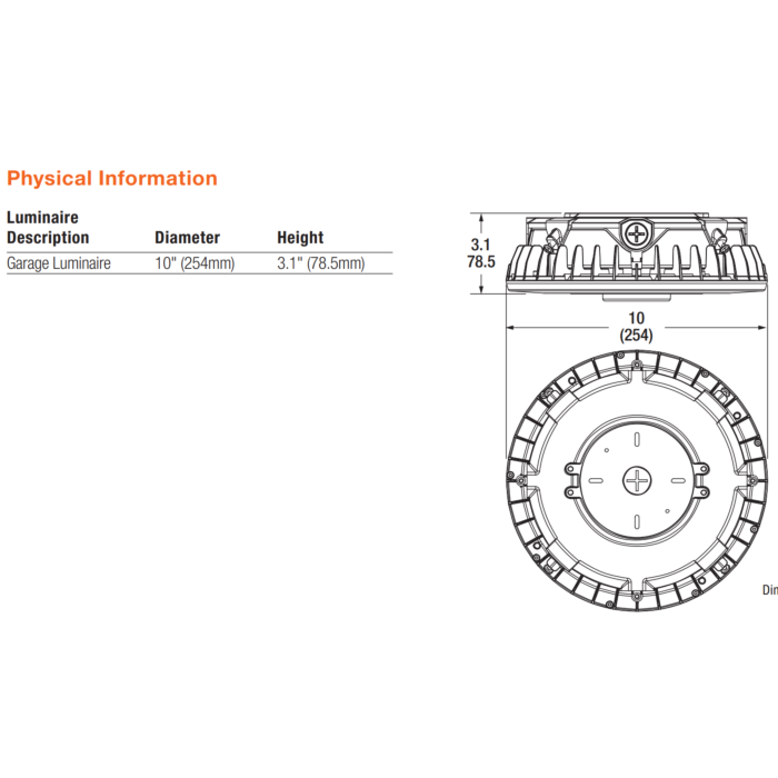 Sylvania 61747 GARAG2A/025UNVD8SC2/10R5/WH/D