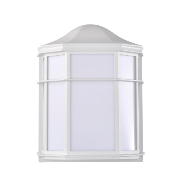 Nuvo 62-1396 LED Cage Lantern Fixture; White Finish with White Linen Acrylic