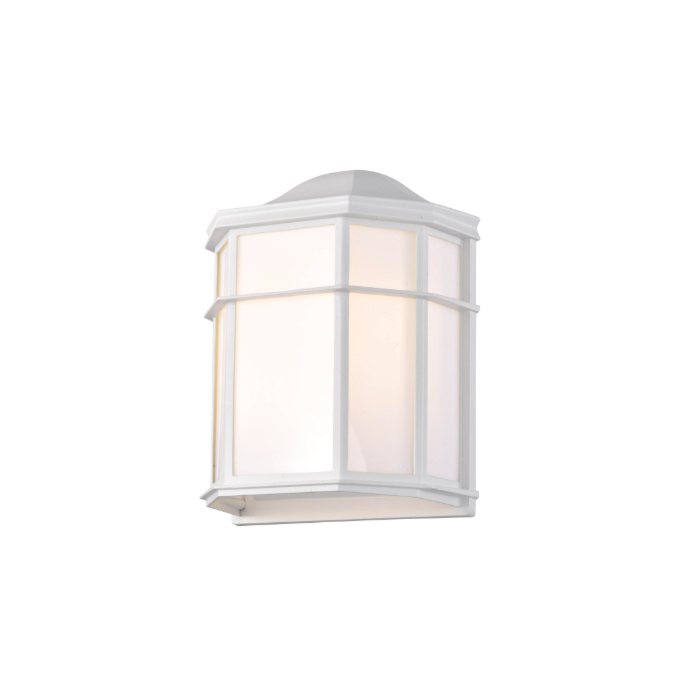 Nuvo 62-1396 LED Cage Lantern Fixture; White Finish with White Linen Acrylic