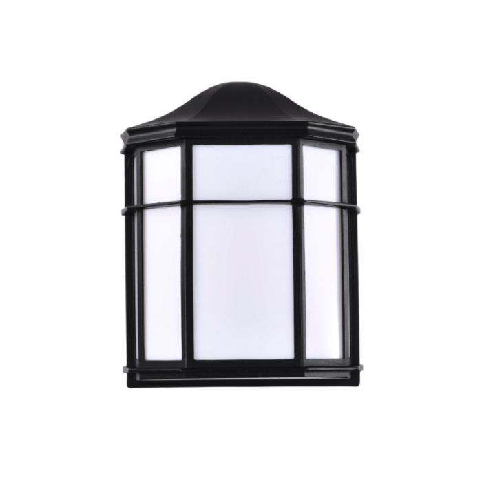 Nuvo 62-1397 LED Cage Lantern Fixture; Black Finish with White Linen Acrylic