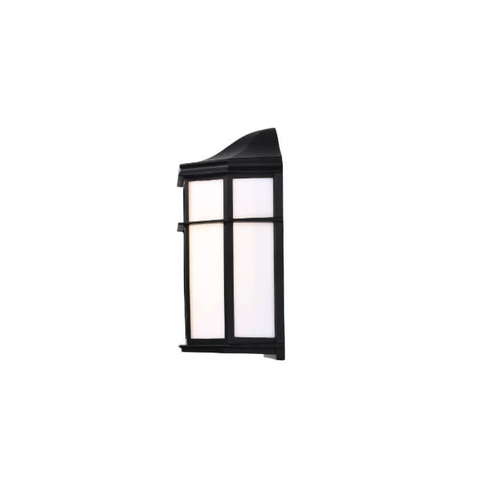 Nuvo 62-1397 LED Cage Lantern Fixture; Black Finish with White Linen Acrylic