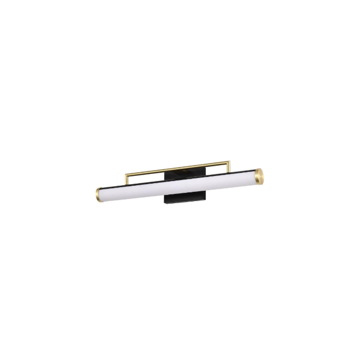 Nuvo 62-1538 Solano Medium Vanity; LED; Black and Brushed Brass Finish; White Acrylic Lens