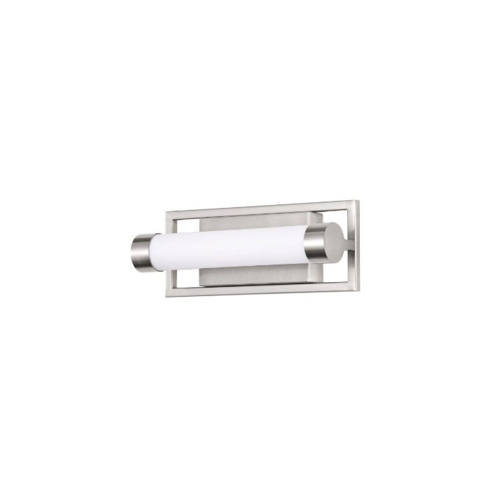 Nuvo 62-1541 Canal Small Vanity; LED; Brushed Nickel Finish; White Acrylic Lens