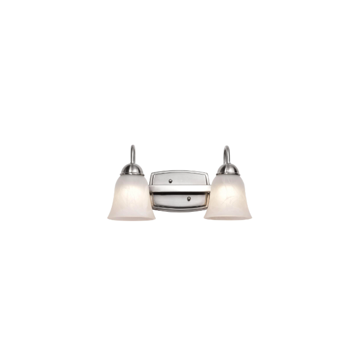 Nuvo 62-1568 15 Watt; LED 2 Light Vanity Fixture; 3000K; Brushed Nickel with Alabaster Glass