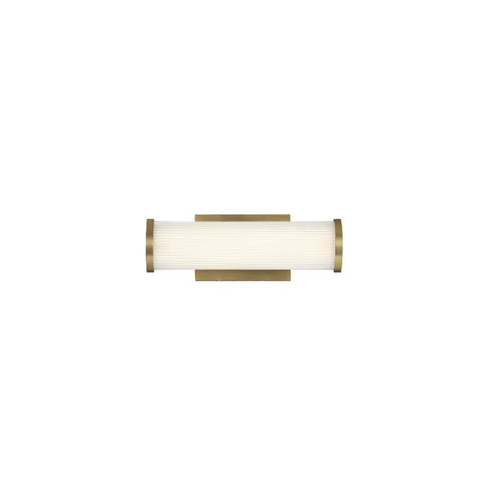 Nuvo 62-1591 Lena - 12" LED Vanity - with Striped Acrylic Lens - Brushed Brass Finish