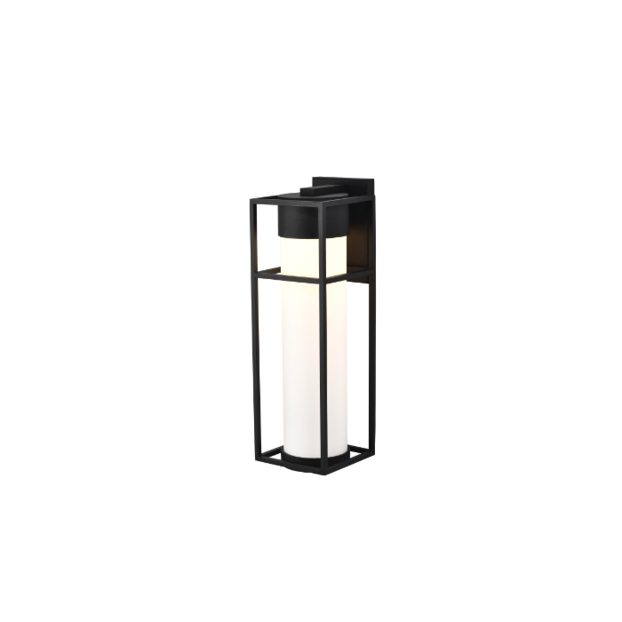 Nuvo 62-1613 Ledges; 10W LED; Large Wall Lantern; Matte Black with White Opal Glass