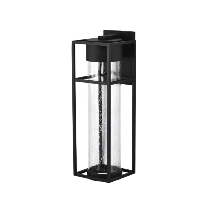 Nuvo 62-1612 Ledges; 6W LED; Medium Wall Lantern; Matte Black with Clear Seeded Glass