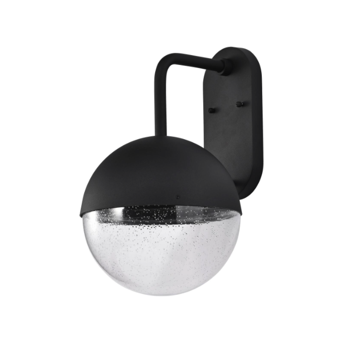 Nuvo 62-1616 Atmosphere; 6W LED; Medium Wall Lantern; Matte Black with Clear Seeded Glass