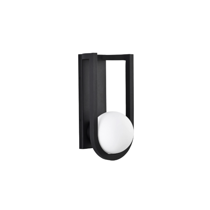 Nuvo 62-1619 Cradle; 6W LED; Medium Wall Lantern; Matte Black with White Opal Glass
