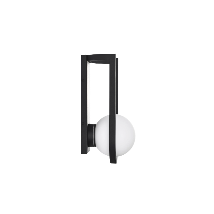 Nuvo 62-1619 Cradle; 6W LED; Medium Wall Lantern; Matte Black with White Opal Glass