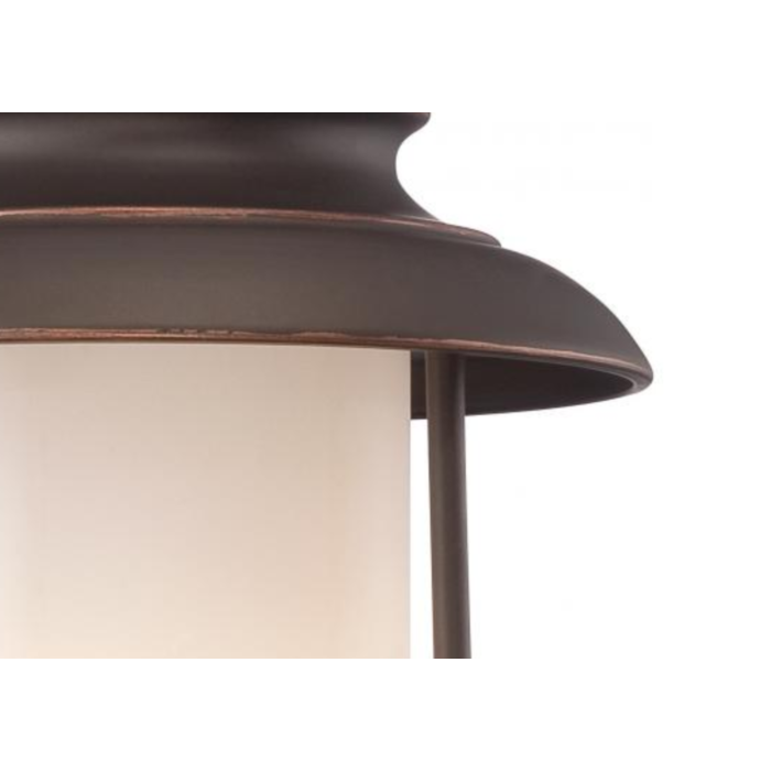 Nuvo 62-631 Bethany - LED Small Wall Lantern with Satin White Glass - Mahogany Bronze Finish