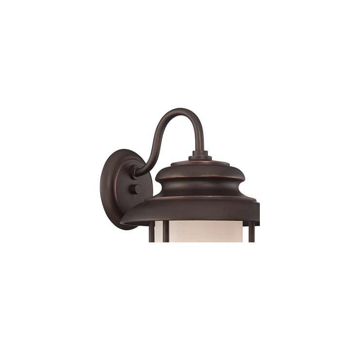 Nuvo 62-632 Bethany - LED Large Wall Lantern with Satin White Glass - Mahogany Bronze Finish