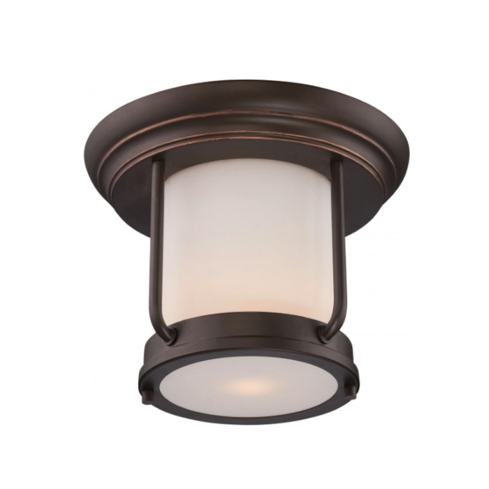 Nuvo 62-633 Bethany - LED Flush with Satin White Glass - Mahogany Bronze Finish