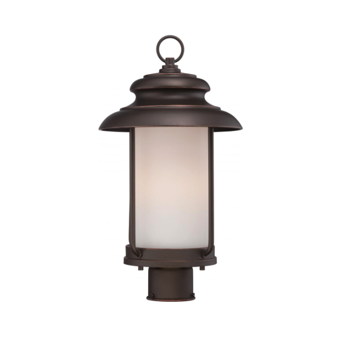 Nuvo 62-634 Bethany - LED Post Lantern with Satin White Glass - Mahogany Bronze Finish