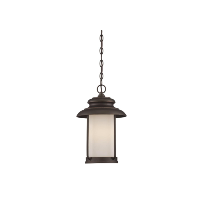 Nuvo 62-635 Bethany - LED Hanging Lantern with Satin White Glass - Mahogany Bronze Finish