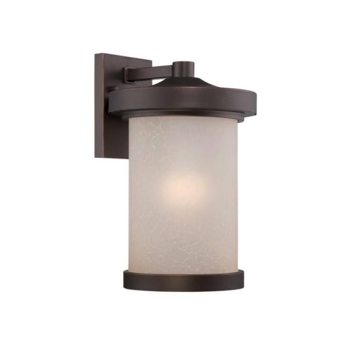Nuvo 62-641 Diego - LED Small Wall Lantern with Satin Amber Glass - Mahogany Bronze Finish