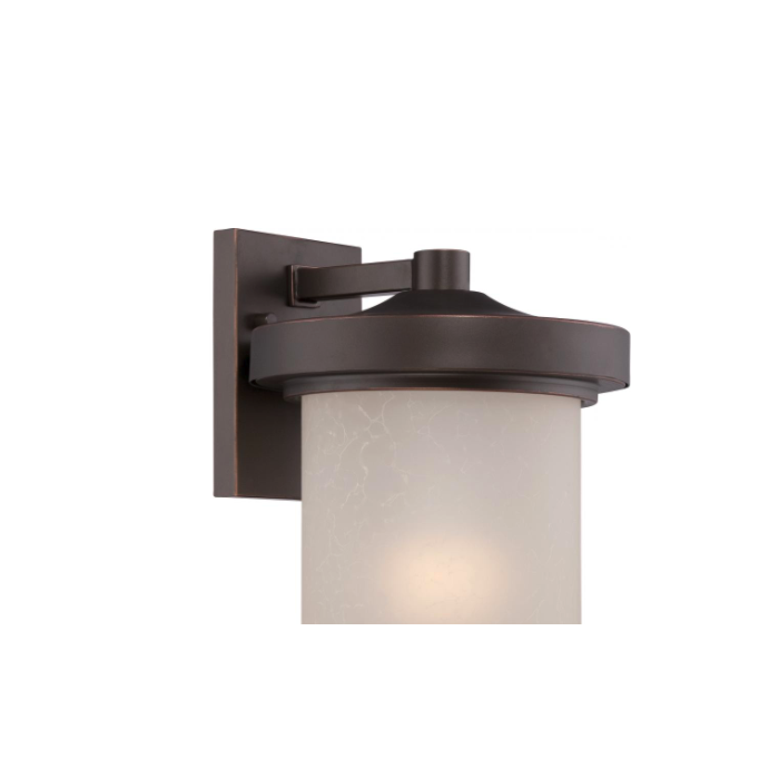 Nuvo 62-641 Diego - LED Small Wall Lantern with Satin Amber Glass - Mahogany Bronze Finish