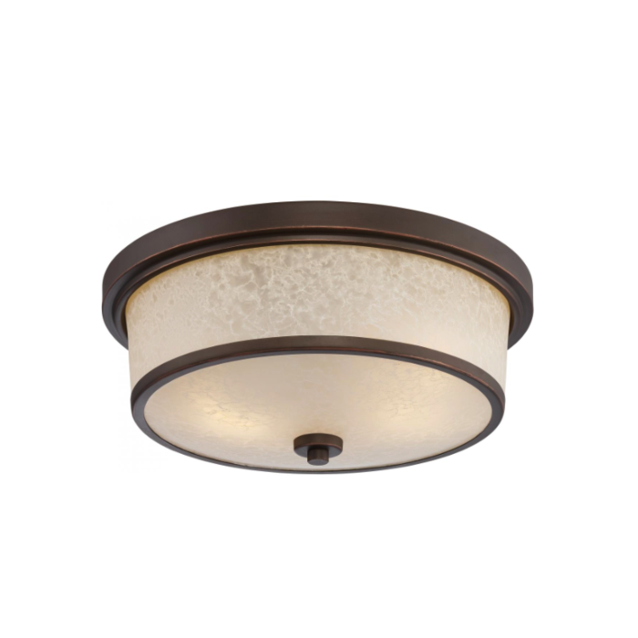 Nuvo 62-643 Diego - LED Flush with Satin Amber Glass - Mahogany Bronze Finish