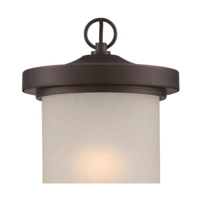 Nuvo 62-645 Diego - LED Hanging Lantern with Satin Amber Glass - Mahogany Bronze Finish