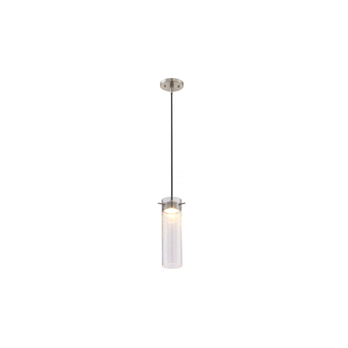 Nuvo 62-951 Pulse; LED Mini Pendant with Clear Seeded Glass; Brushed Nickel Finish