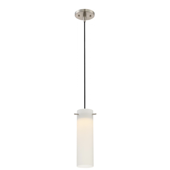 Nuvo 62-953 Pulse; LED Mini Pendant with White Opal Glass; Brushed Nickel Finish