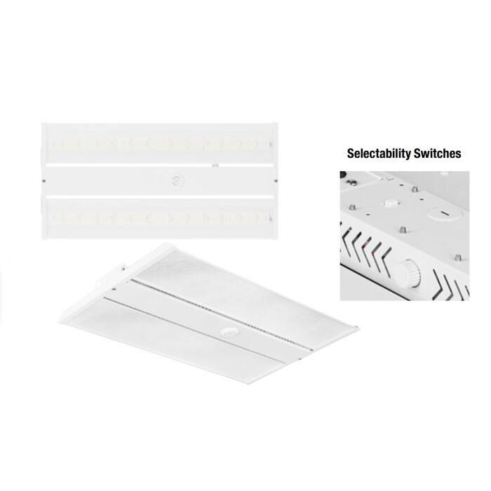 Sylvania 66202 - LED Highbay Linear, 5A Luminaire, 255/275/300W, 277-480V, Dimmable, 4000/5000K, WhiteFinish