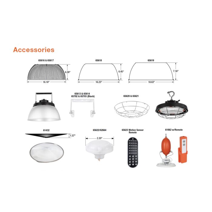 Sylvania 63043 - LED Highbay UFO, 100W, 120-347V, Dimmable, 5000K, BlackFinish