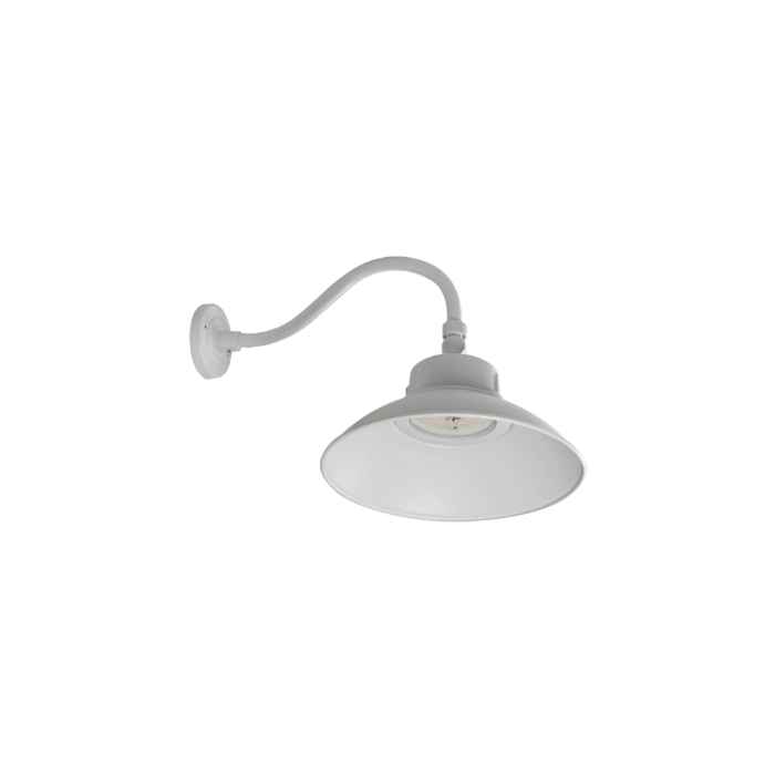 Nuvo 65-660 LED Gooseneck; 30W/40W/50W; CCT Selectable 3K/4K/5K; White; 120-277V; With Photocell