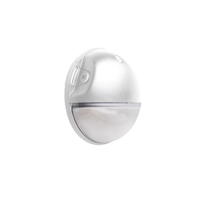 Satco 65-752 LED Small Round Wall Pack; 20W; CCT Selectable; Bypassable Photocell; 120-277 Volt; White Finish