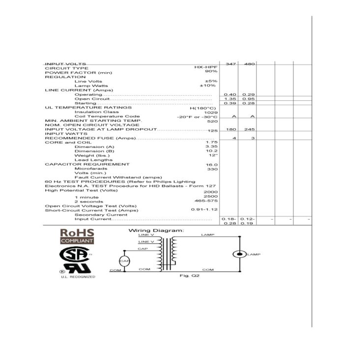 Advance 71A05F0-500D 90 Watt Low Pressure Sodium Ballast Kit