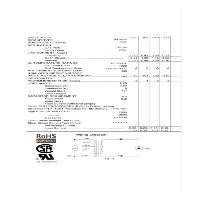 Advance 71A0490-001D 55 Watt L71 Low Pressure Sodium Ballast Kit - *DISCONTINUED*