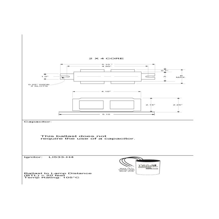 Advance 71A5105-500DP 50 Watt Metal Halide Ballast Kit