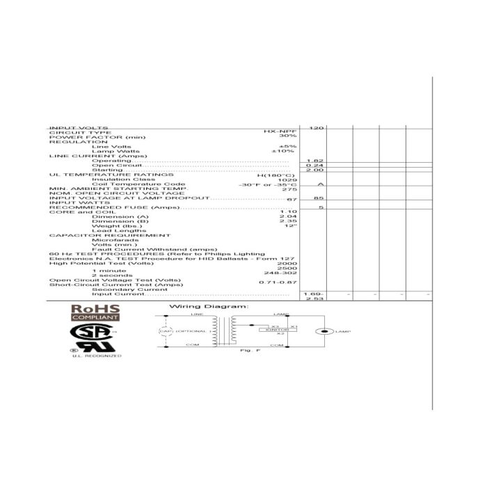 Advance 71A5105-500DP 50 Watt Metal Halide Ballast Kit