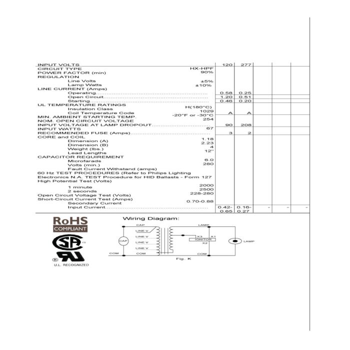 Advance 71A5181-001D 50 Watt Metal Halide Ballast Kit