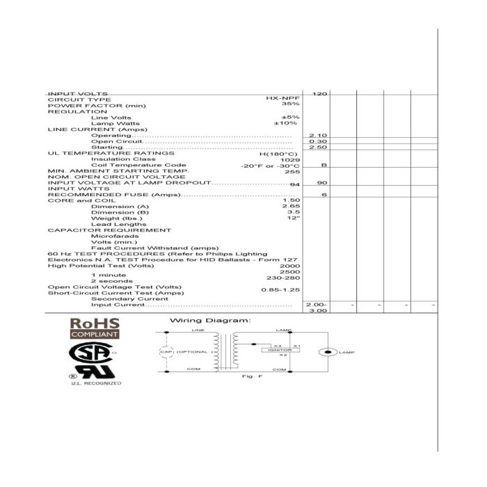 Advance 71A5205-500DP 70 Watt Metal Halide Ballast Kit - *DISCONTINUED*