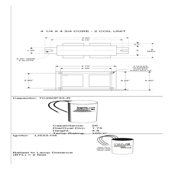 Advance 71A6042-001D 400 Watt Metal Halide Ballast Kit