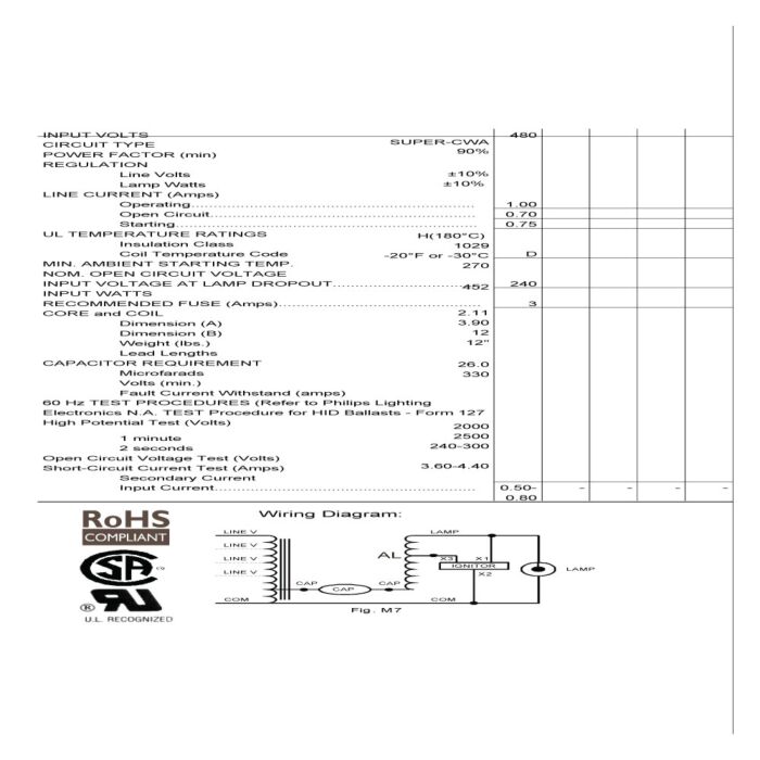 Advance 71A6042-001D 400 Watt Metal Halide Ballast Kit