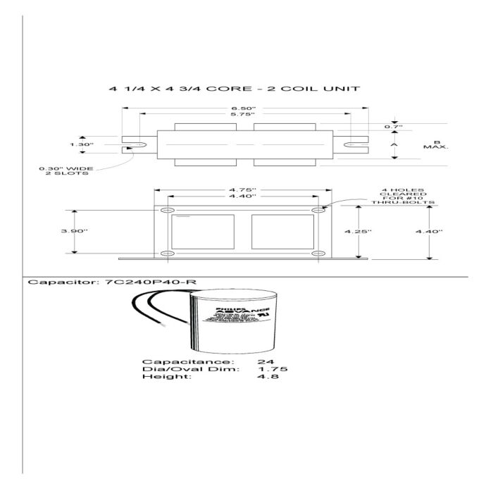 Advance 71A6071-001D 400 Watt Metal Halide Ballast Kit 
